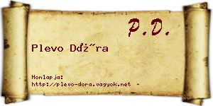 Plevo Dóra névjegykártya
